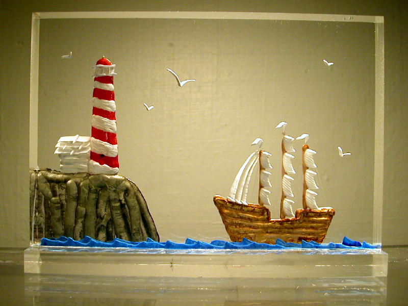 4x6 Light House & Ship - $45