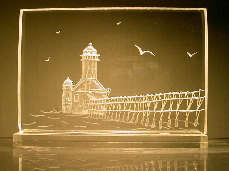 4x6 Light House on Peer - $45