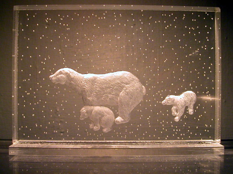 4x6 Polar Bear with Babyies - $45