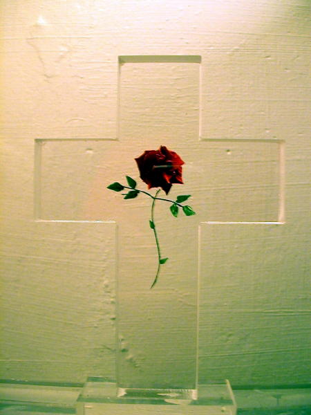 Cross with a Rose - $27
