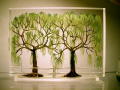 5x7 Two Willow Trees with Fence - $45